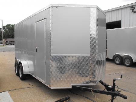 New Enclosed Trailer 7 X 16 Ramp Silver 7' Interior 7000 GVRW