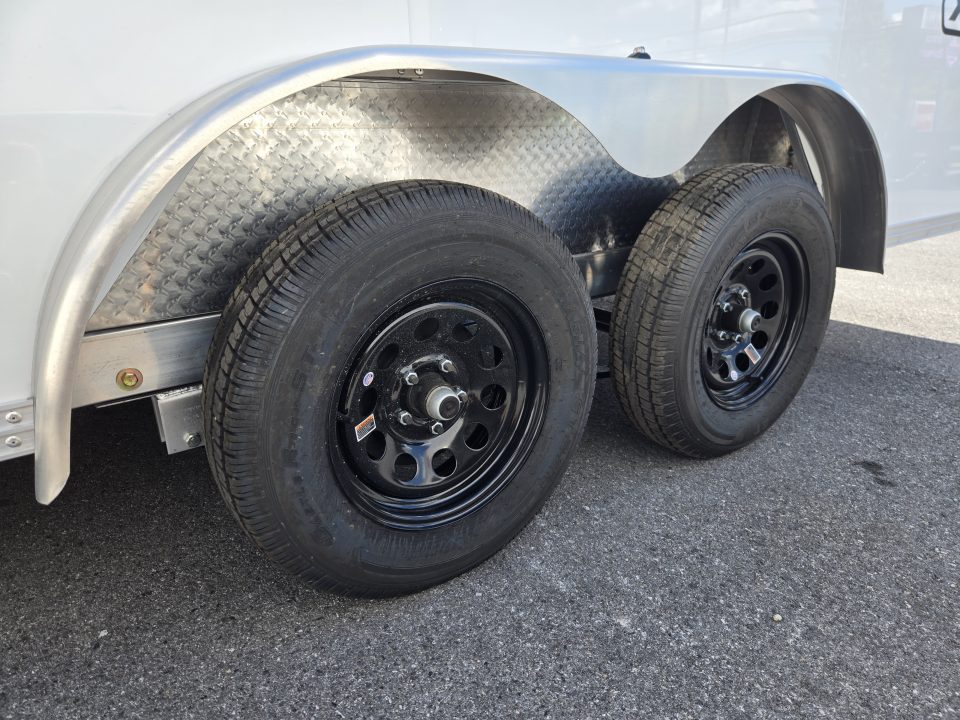 New 7.5 x 16 Xpress XLT PRO Aluminum Frame V-Nose Cargo Trailer, 7K GVWR ***White w/ Extra Height, Rear Canopy, Composite Sides, Translucent Roof