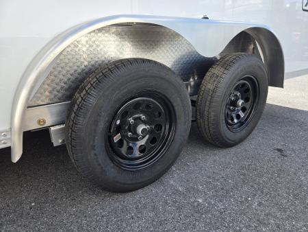New 7.5 x 16 Xpress XLT PRO Aluminum Frame V-Nose Cargo Trailer, 7K GVWR ***White w/ Extra Height, Rear Canopy, Composite Sides, Translucent Roof