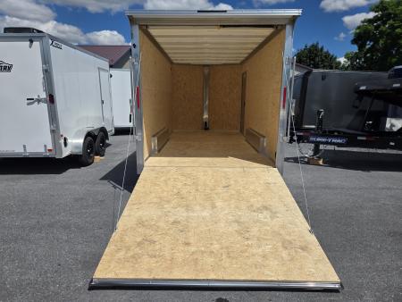 New 7.5 x 16 Xpress XLT PRO Aluminum Frame V-Nose Cargo Trailer, 7K GVWR ***White w/ Extra Height, Rear Canopy, Composite Sides, Translucent Roof
