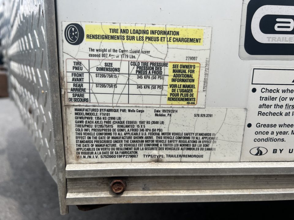 Used 2015 Wells Cargo 6x10 3K Ramp Door Cargo / Enclosed Trailer