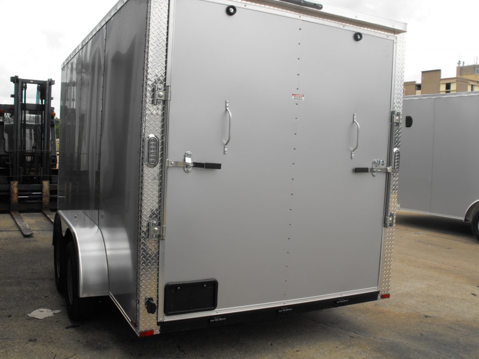 New Enclosed Trailer 7 x 14 RAMP 7000 GVWR 7' Interior Silver Mist