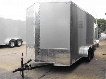 New Enclosed Trailer 7 x 14 RAMP 7000 GVWR 7' Interior Silver Mist