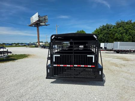 New 6'8x24 2026 Kodiak Trailers TANDEM GN LIVESTOCK W/ 2 CUT GATES/ REAR SLIDER/ METAL TOP