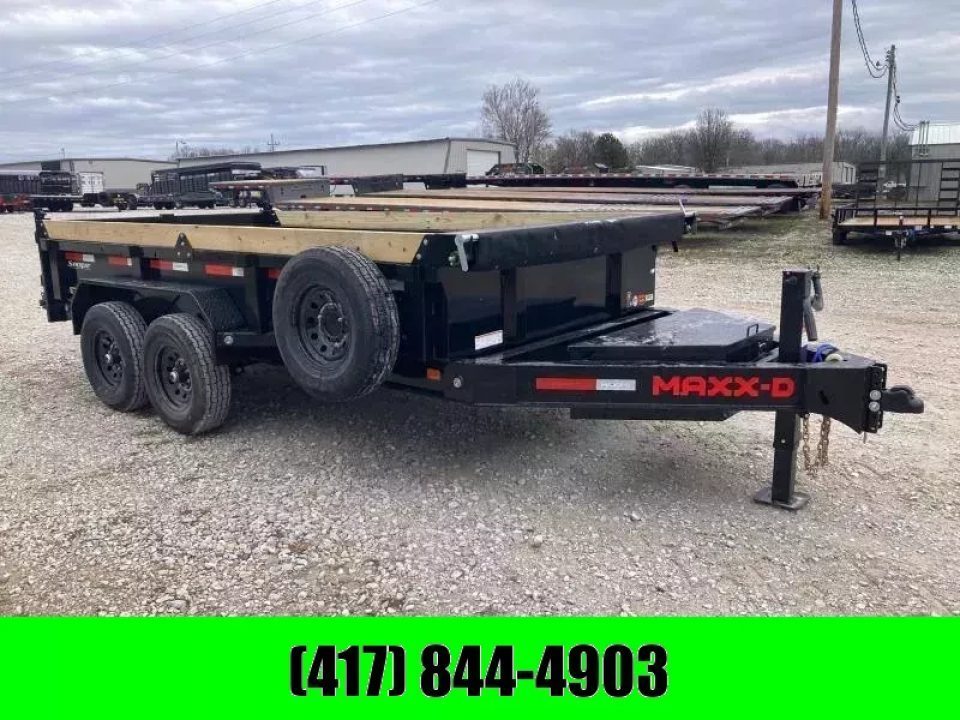 New 2027 MAXX-D 83X14 TANDEM 14K DUMP W/ SLIDE IN RAMPS & SPARE Dump Trailer