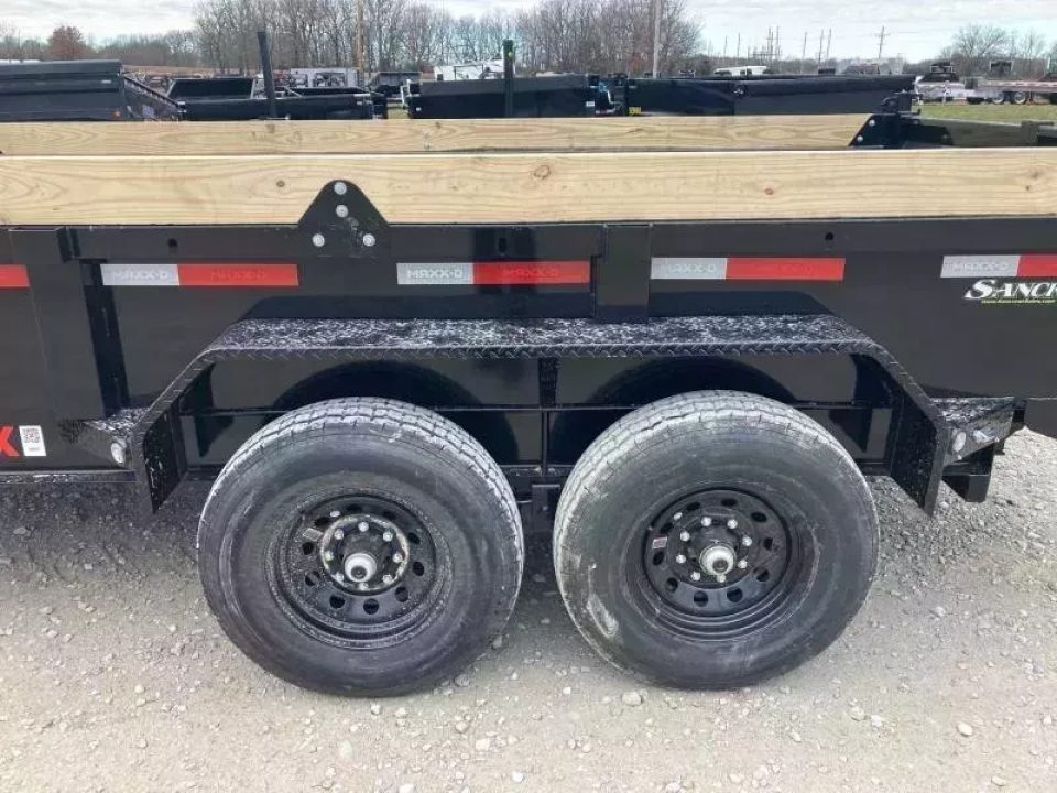 New 2027 MAXX-D 83X14 TANDEM 14K DUMP W/ SLIDE IN RAMPS & SPARE Dump Trailer