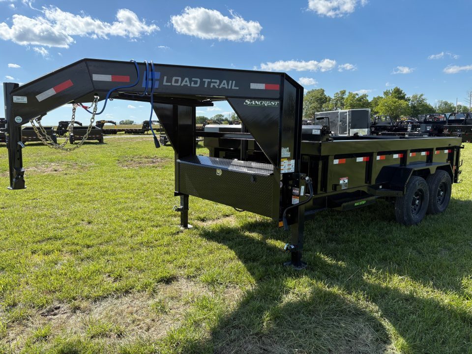 New 2026 Load Trail 83x14 Tandem 14K GN Dump Trailer W/ 2' Sides & Telescopic Hoist