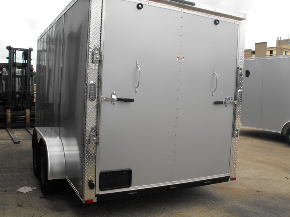 New Enclosed Trailer 7 x 14 RAMP 7000 GVWR 7' Interior Silver Mist