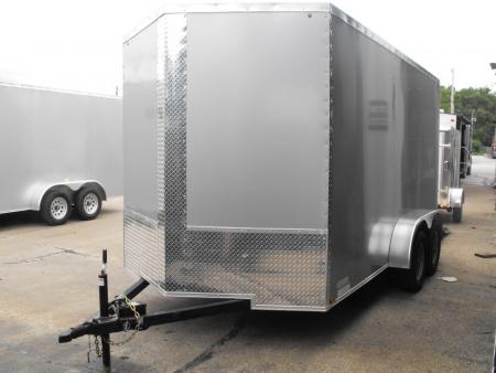 New Enclosed Trailer 7 x 14 RAMP 7000 GVWR 7' Interior Silver Mist