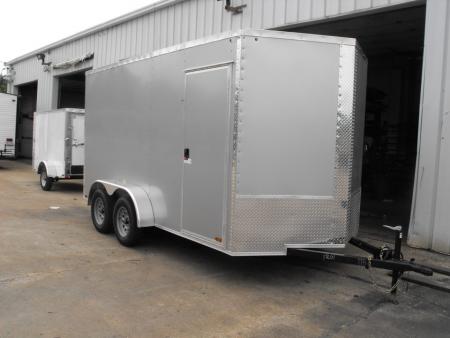 New Enclosed Trailer 7 x 14 RAMP 7000 GVWR 7' Interior Silver Mist