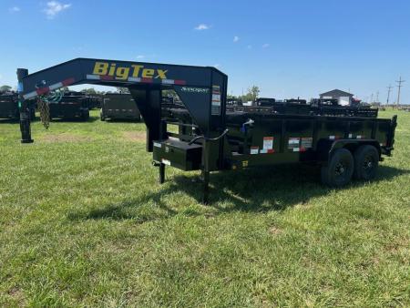 New 2027 Big Tex 83x14 Tandem 15.9K GN Telescopic Dump w/ 2' Sides & Slide In Ramps