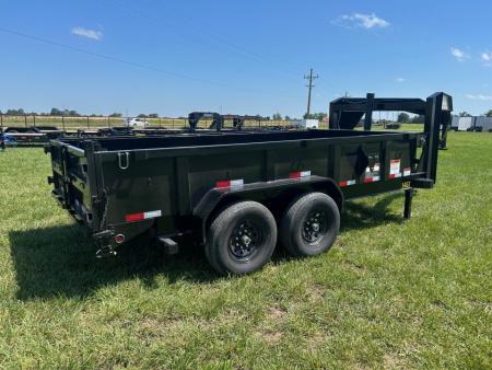 New 2027 Big Tex 83x14 Tandem 15.9K GN Telescopic Dump w/ 2' Sides & Slide In Ramps