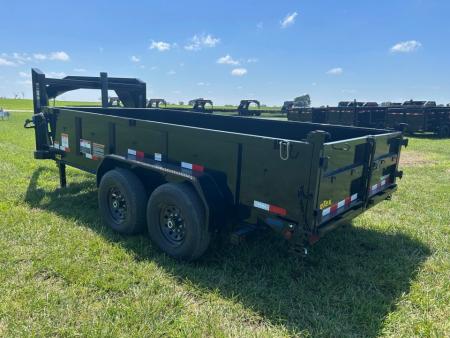 New 2027 Big Tex 83x14 Tandem 15.9K GN Telescopic Dump w/ 2' Sides & Slide In Ramps