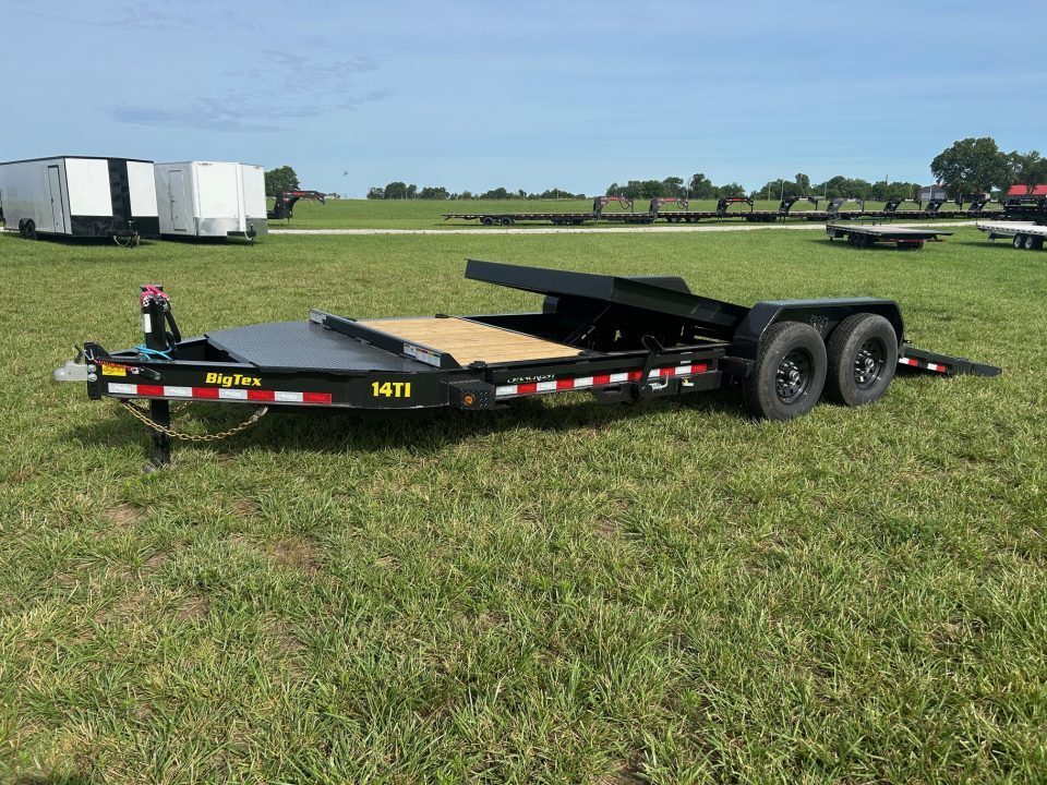 New 2027 Big Tex 83x20 Tandem 15.4K I-Beam Gravity Tilt w/ 4' Stationary, Toolbox, & Fork Holders