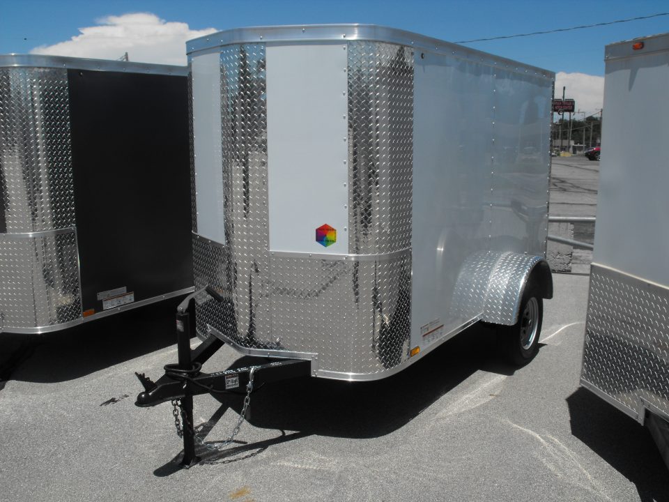 New Enclosed Trailer 4 X 8 Barn Door 5' Int 080 Skin White