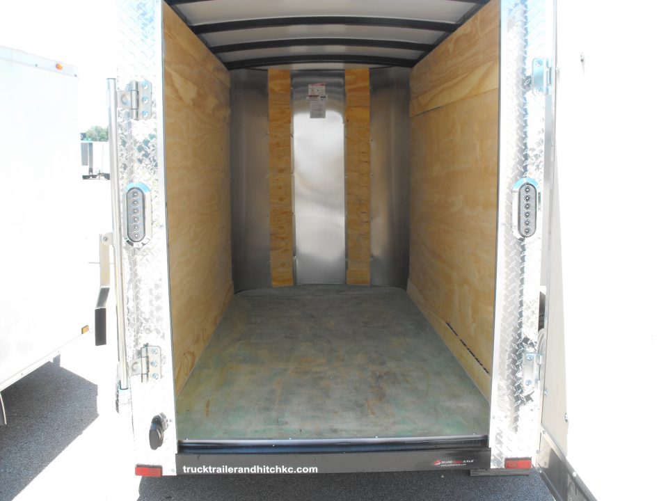 New Enclosed Trailer 4 X 8 Barn Door 5' Int 080 Skin White
