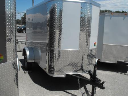 New Enclosed Trailer 4 X 8 Barn Door 5' Int 080 Skin White