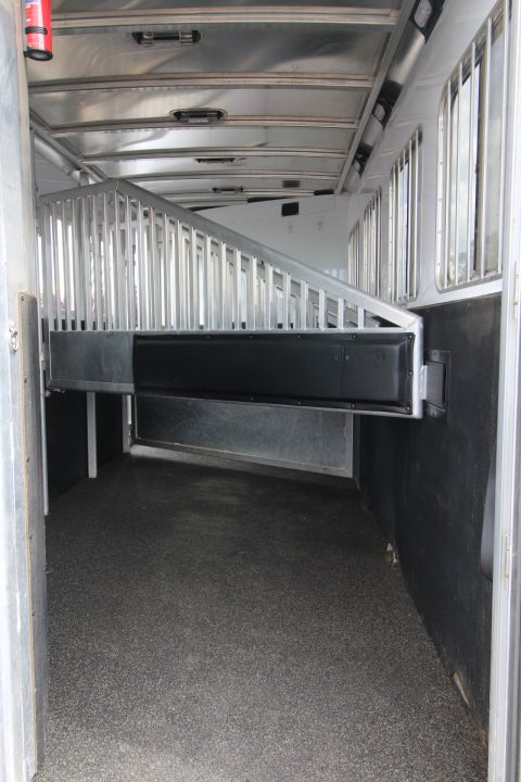Used 2018 Exiss Escape 7410 - 10ft SW Living Quarters 4 Horse Trailer w/ Hay Rack & Easy Care Horse Flooring