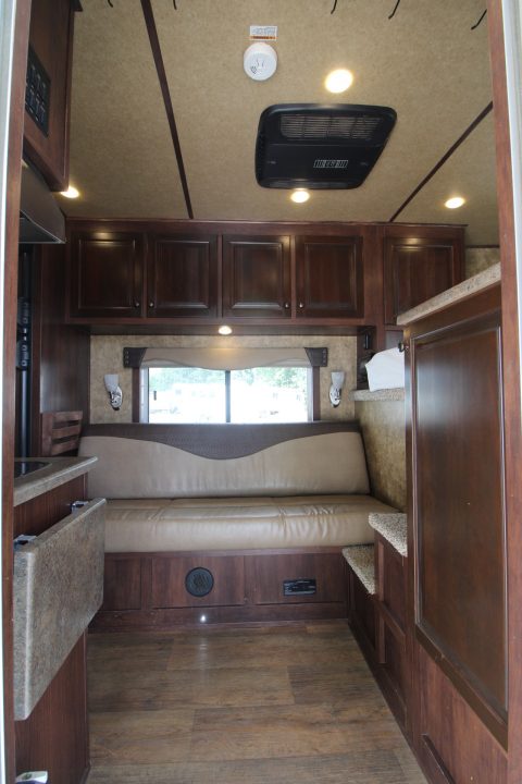 Used 2018 Exiss Escape 7410 - 10ft SW Living Quarters 4 Horse Trailer w/ Hay Rack & Easy Care Horse Flooring