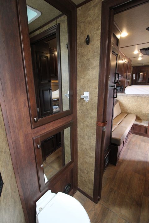 Used 2018 Exiss Escape 7410 - 10ft SW Living Quarters 4 Horse Trailer w/ Hay Rack & Easy Care Horse Flooring