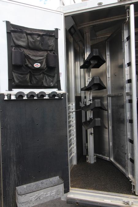 Used 2018 Exiss Escape 7410 - 10ft SW Living Quarters 4 Horse Trailer w/ Hay Rack & Easy Care Horse Flooring