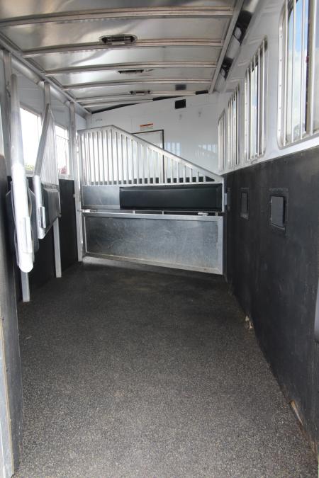 Used 2018 Exiss Escape 7410 - 10ft SW Living Quarters 4 Horse Trailer w/ Hay Rack & Easy Care Horse Flooring