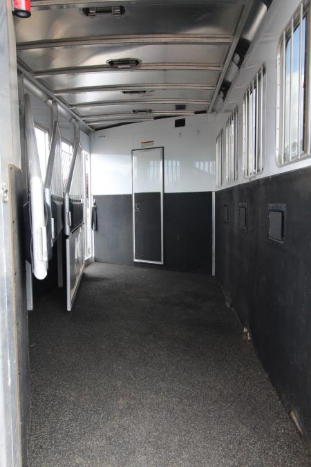 Used 2018 Exiss Escape 7410 - 10ft SW Living Quarters 4 Horse Trailer w/ Hay Rack & Easy Care Horse Flooring