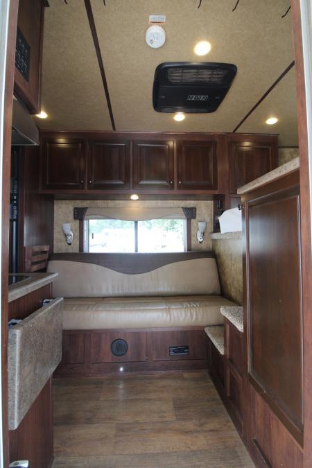 Used 2018 Exiss Escape 7410 - 10ft SW Living Quarters 4 Horse Trailer w/ Hay Rack & Easy Care Horse Flooring