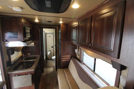 Used 2018 Exiss Escape 7410 - 10ft SW Living Quarters 4 Horse Trailer w/ Hay Rack & Easy Care Horse Flooring