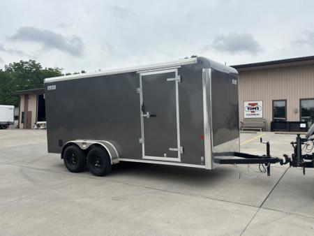 New 2026 Car Mate Trailers 7x16 Sportster HD Enclosed Trailer - Charcoal Gray - w/ Ramp - 7000# GVWR