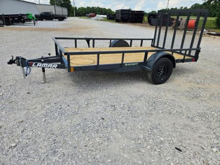 New 2026 Lamar 77X12 SINGLE 3.5K TUBE TOP UTILITY W/4" CHANNEL FRAME & 4' SPRING GATE
