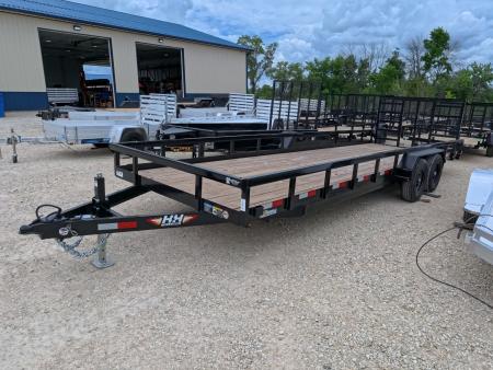 New 2026 H&H Trailers 82 x 24 Heavy Duty Rail Side Landscape Trailer with Tandem Axles and 10K GVWR