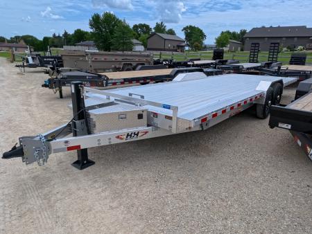 New 2026 H&H Trailers 82 x 24 Aluminum Electric Tilt Speed Loader Car Hauler with 14K GVWR, Outriggers, Aluminum Extruded Decking and More!!