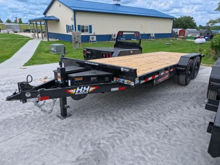 New 2026 H&H Trailers 82 x 20 Electric Tilt Speed Loader /Car Hauler with 14K GVWR- Black