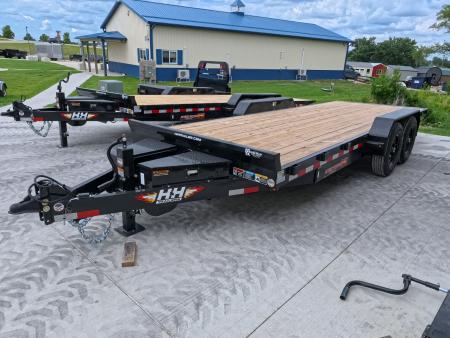 New 2026 H&H Trailers 82 x 20 Electric Tilt Speed Loader Car Hauler with 14K GVWR - Black