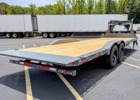 New HXD-210-GN-24' Gravity Tilt 102" Wide: 23K (GVWR), Drive Over Fenders, Gooseneck Equipment Trailer