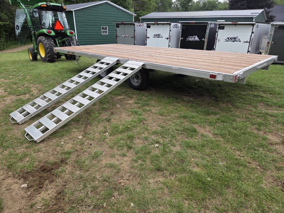 New 2025 Sport Haven 101x18 aluminum flatbed deck over trailer with ramps Utility Trailer