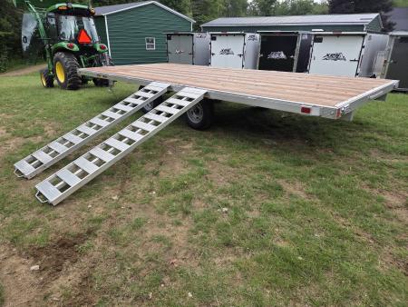 New 2025 Sport Haven 101x18 aluminum flatbed deck over trailer with ramps Utility Trailer
