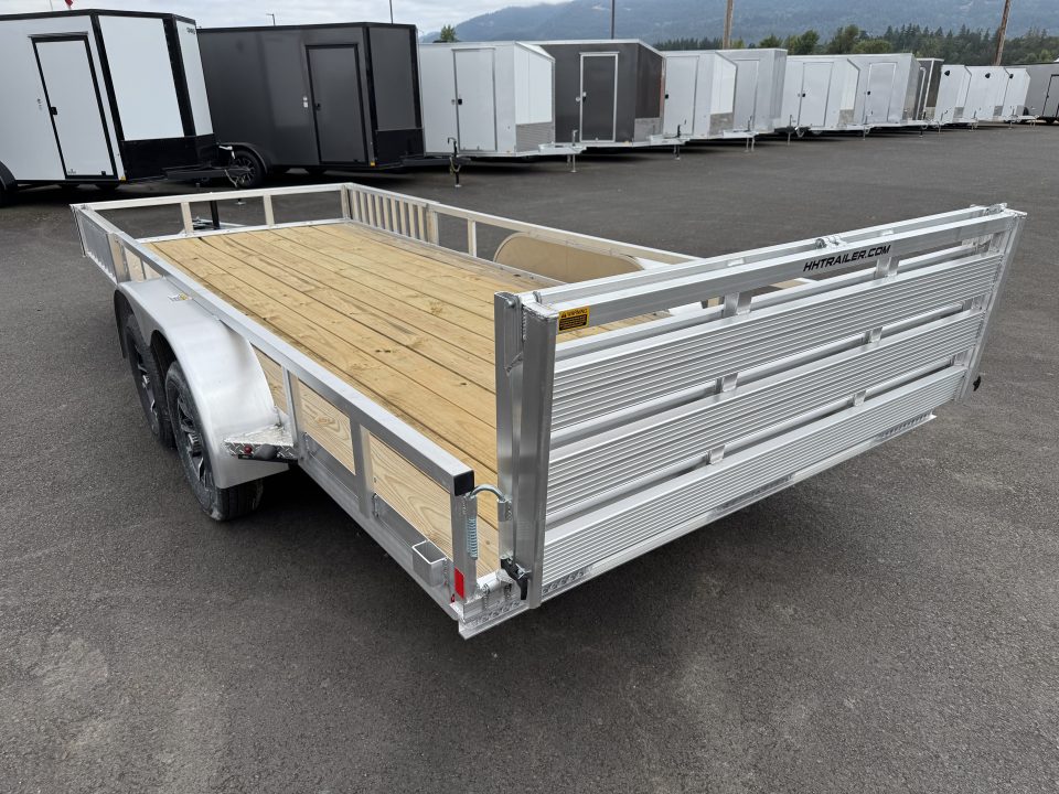 New 2026 H&H 7X18 Aluminum Tube Top ATV Utility Trailer w/ Side Ramps 7K GVWR
