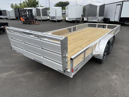 New 2026 H&H 7X18 Aluminum Tube Top ATV Utility Trailer w/ Side Ramps 7K GVWR