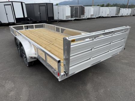 New 2026 H&H 7X18 Aluminum Tube Top ATV Utility Trailer w/ Side Ramps 7K GVWR
