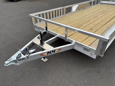 New 2026 H&H 7X18 Aluminum Tube Top ATV Utility Trailer w/ Side Ramps 7K GVWR