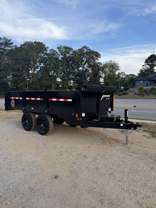 New 2027 HOMESTEADER 612MB SERIES/ 6X12 DUMP TRAILER / 5200# Electric Brake Axles / Curb Side Drop Side / Barn Door Rear Gates / Tarp