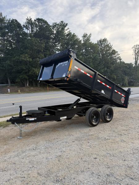 New 2027 HOMESTEADER 612MB SERIES/ 6X12 DUMP TRAILER / 5200# Electric Brake Axles / Curb Side Drop Side / Barn Door Rear Gates / Tarp
