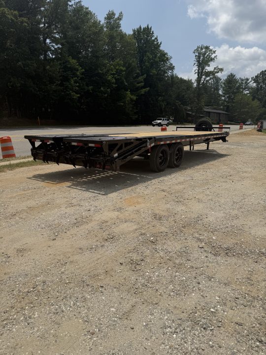 New 2027 Iron Bull Deck Over Trailer / 102" Wide x 25' Long (20' Flat, 5' Dovetail) / 2-8,000# Electric Brake Axles / Rampage Ramps / 215/75r17.5" Tires and Wheels / Matching Spare Tire and Wheel