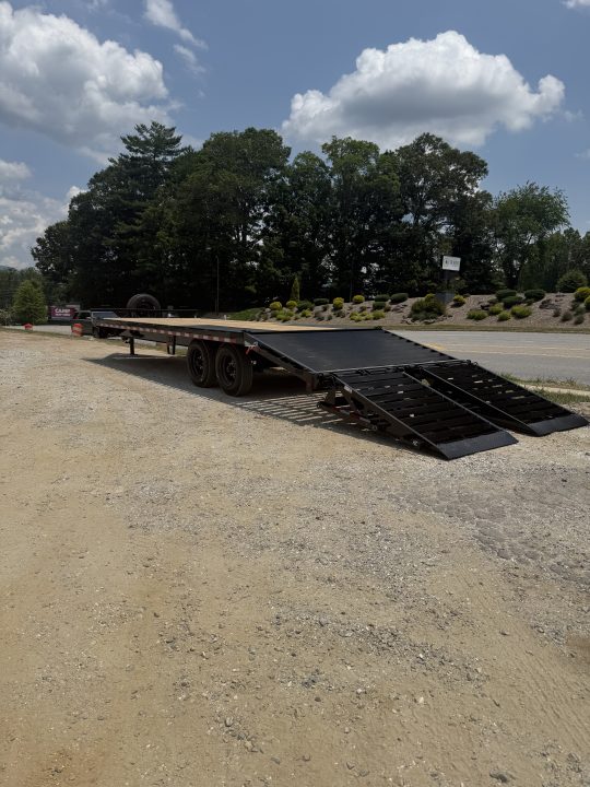 New 2027 Iron Bull Deck Over Trailer / 102" Wide x 25' Long (20' Flat, 5' Dovetail) / 2-8,000# Electric Brake Axles / Rampage Ramps / 215/75r17.5" Tires and Wheels / Matching Spare Tire and Wheel