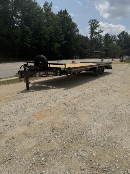 New 2027 Iron Bull Deck Over Trailer / 102" Wide x 25' Long (20' Flat, 5' Dovetail) / 2-8,000# Electric Brake Axles / Rampage Ramps / 215/75r17.5" Tires and Wheels / Matching Spare Tire and Wheel