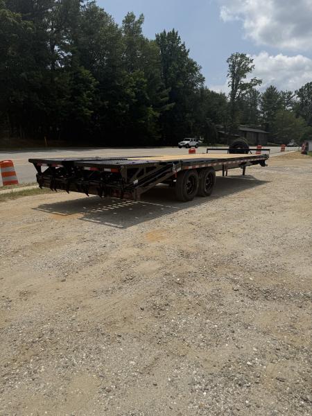 New 2027 Iron Bull Deck Over Trailer / 102" Wide x 25' Long (20' Flat, 5' Dovetail) / 2-8,000# Electric Brake Axles / Rampage Ramps / 215/75r17.5" Tires and Wheels / Matching Spare Tire and Wheel