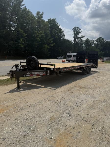 New 2027 Iron Bull Deck Over Trailer / 102" Wide x 25' Long (20' Flat, 5' Dovetail) / 2-8,000# Electric Brake Axles / Rampage Ramps / 215/75r17.5" Tires and Wheels / Matching Spare Tire and Wheel