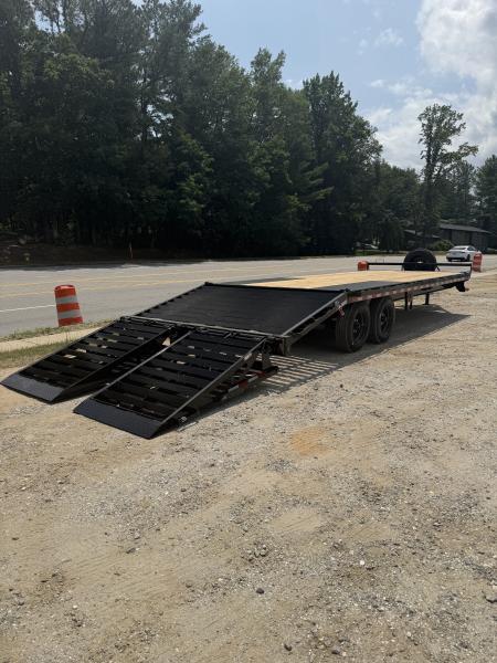 New 2027 Iron Bull Deck Over Trailer / 102" Wide x 25' Long (20' Flat, 5' Dovetail) / 2-8,000# Electric Brake Axles / Rampage Ramps / 215/75r17.5" Tires and Wheels / Matching Spare Tire and Wheel